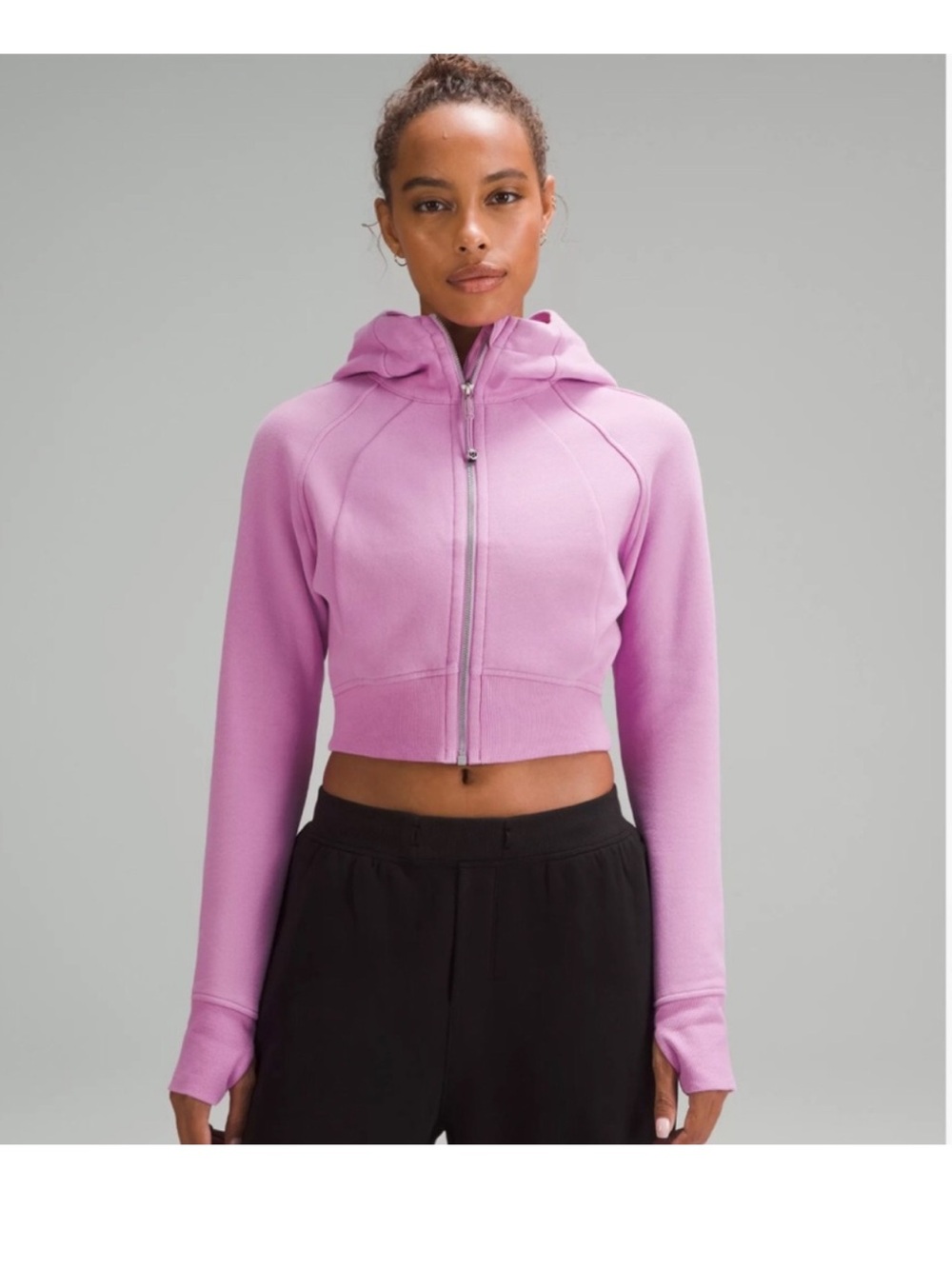 Lululemon Cropped Full Zip Hoodie - Dahlia Mauve